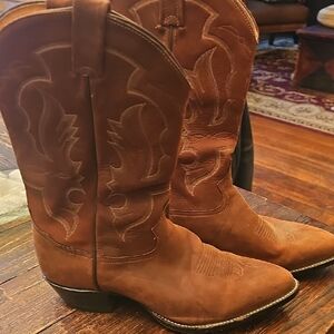 Tony Lama Tan Leather Cowboy Boots Excellent 12d